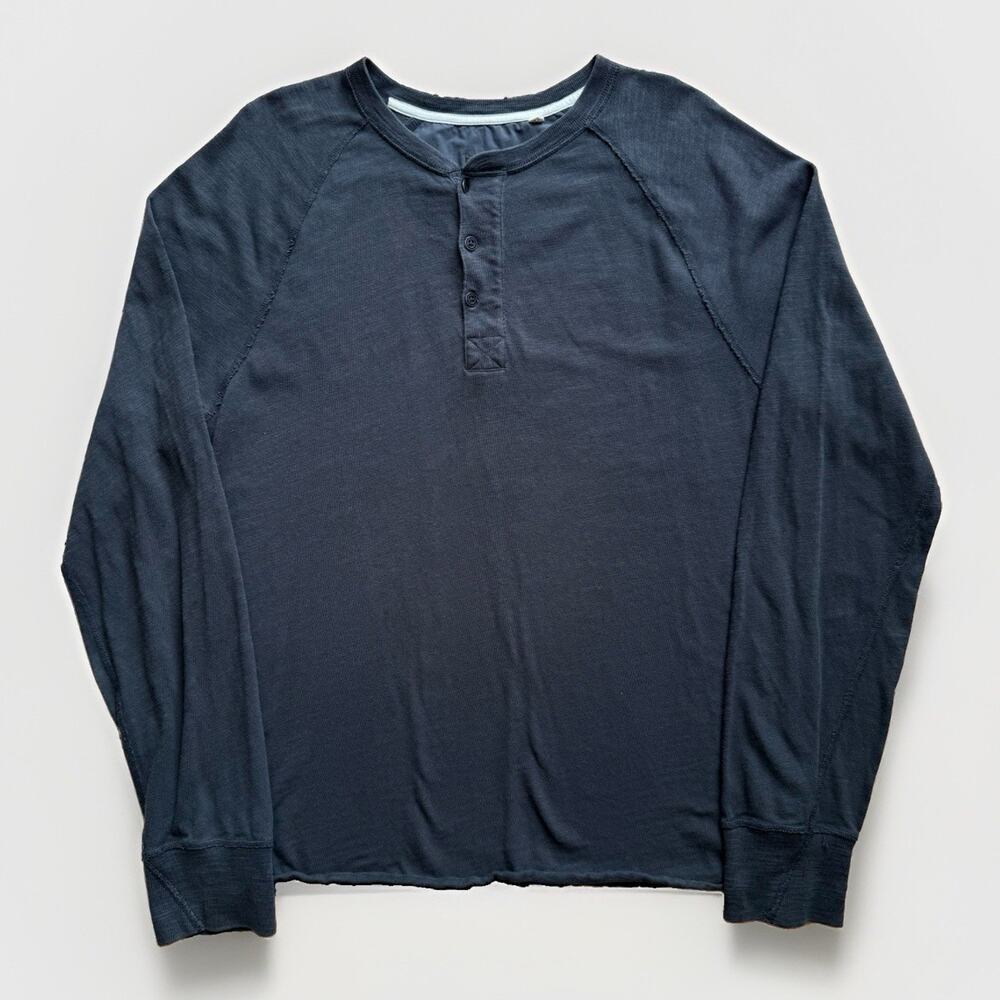 Rag & Bone Henley Shirt XL Dark Gray Long Sleeve Cotton Minimalist NYC